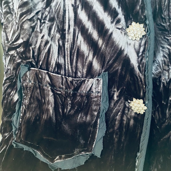 WOW!! STRETCH VELVET SURREALIST JACKET WITH MANY DETAILS - Picture 3 of 9